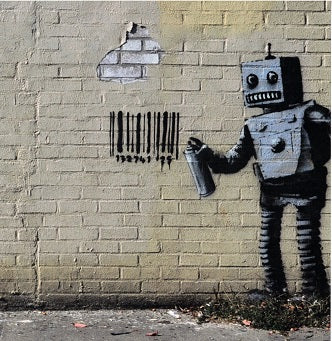 Banksy: “Robot And Barcode
