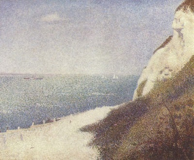 Georges Seurat: “The Shore At Bas-Butin, Honfleur, Very Rare Original  Vintage Bookplate Print, Painting Circa 1886.